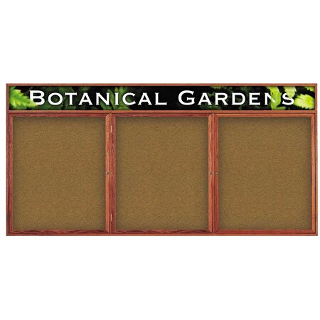 United Visual Products Single Door Enclosed EZ Tack Board, 36"x36", Cherry/White UV102EZ-WHITE-CHERRY